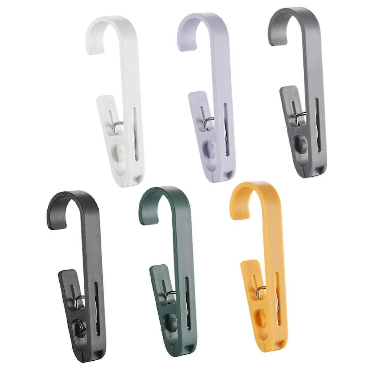 6pcs MultiFunctional Clothes Hanger Clips with AntiSlip Grip for Laundry and Curtains