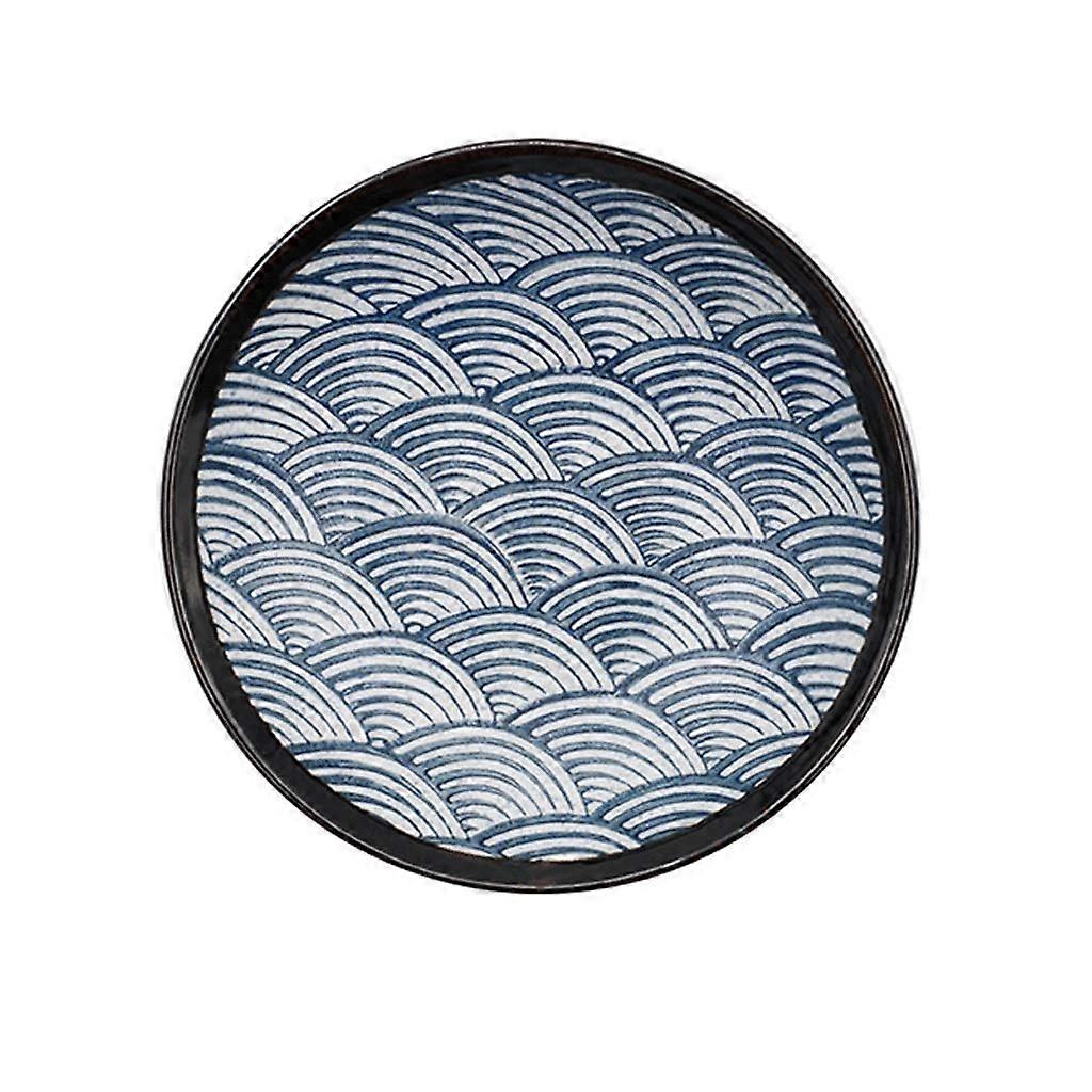 Ceramic Dinner Plate 25cm Hand Painted Retro Design Irregular Deep Style for Salad and Breakfast
