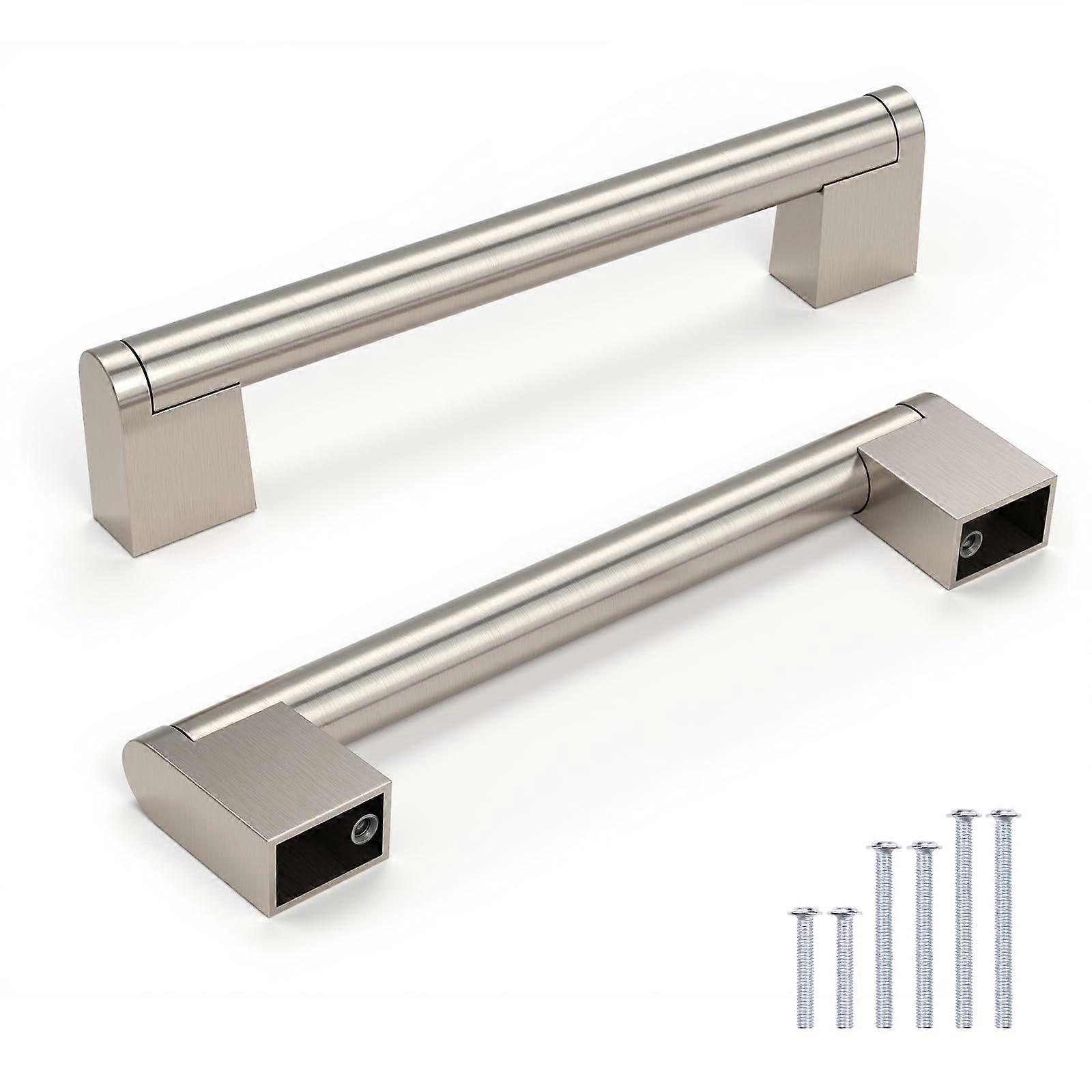 10 Pack Brushed Nickel Cabinet Handles 5 Inch 128mm Hole Centers Kitchen Drawer Pulls