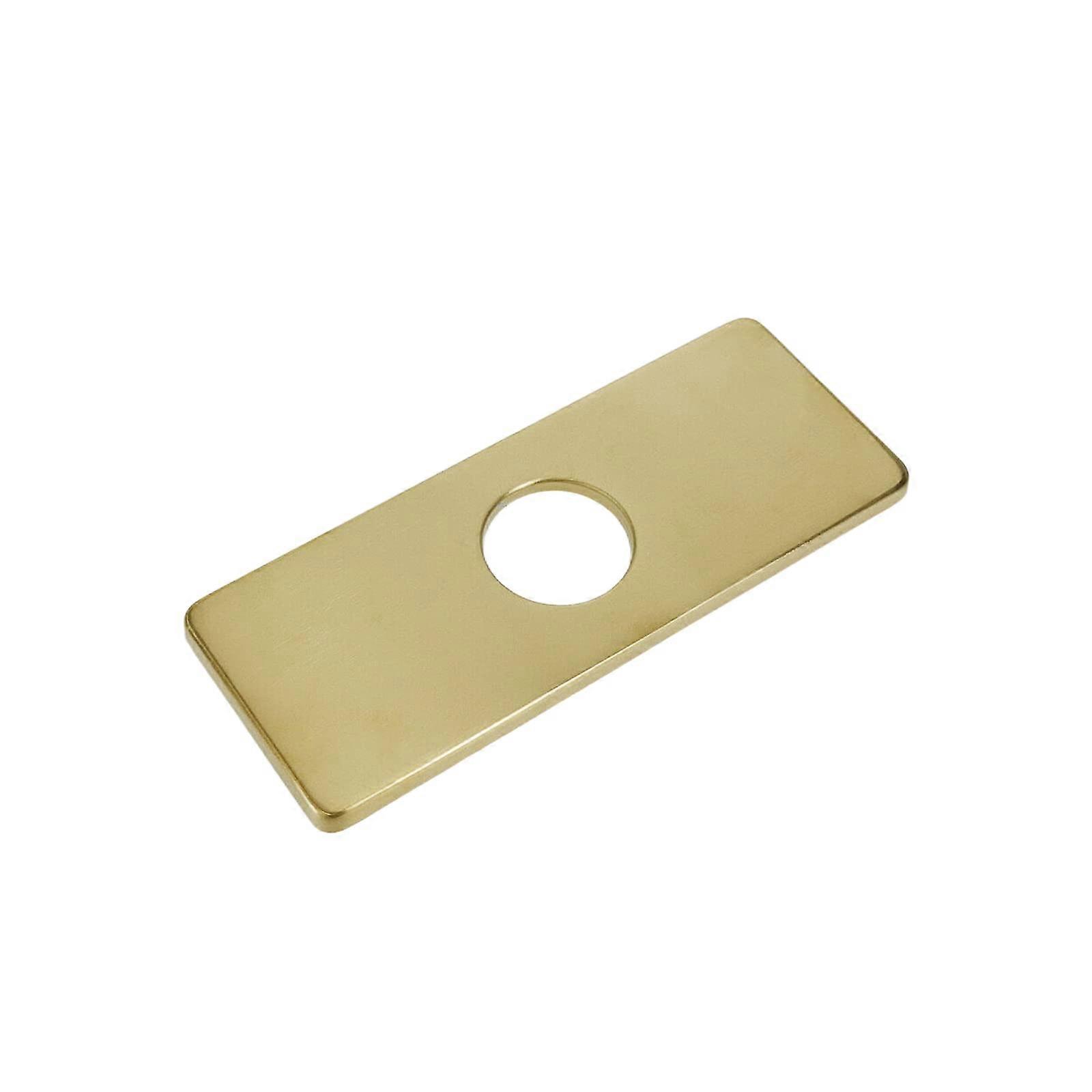 Brushed Gold Sink Hole Cover Plate Stainless Steel Rectangular Deck for Single Hole Conversion