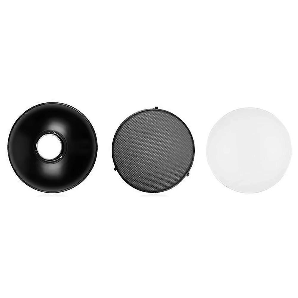 30cm Beauty Dish Reflector with Honeycomb Grid for Soft Diffused Studio Photography Lighting