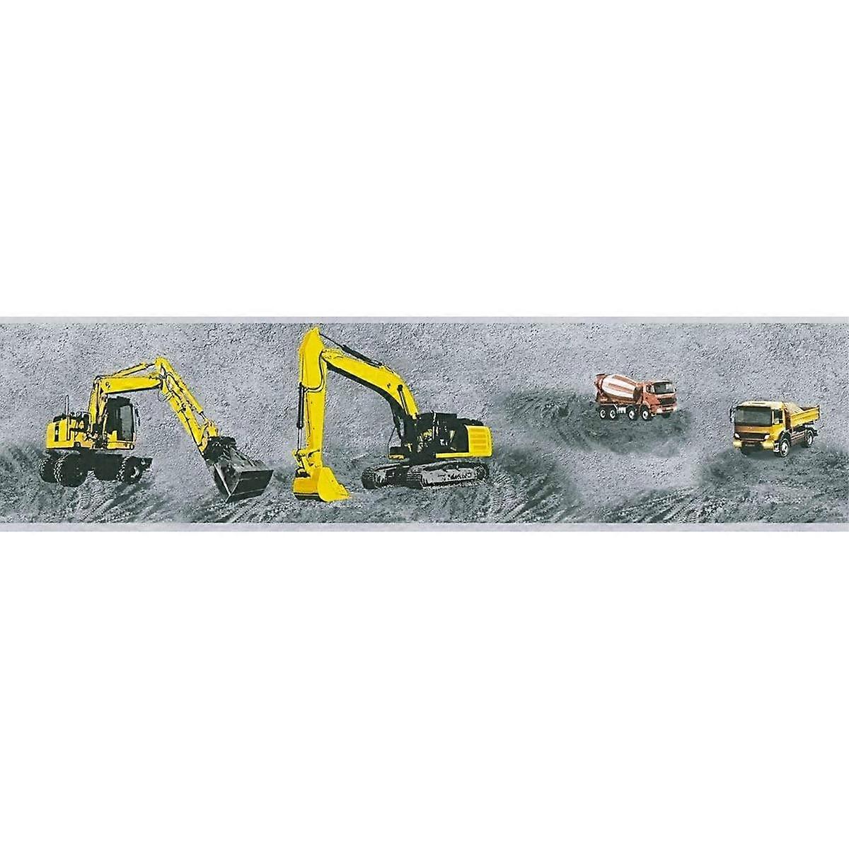 35871-1 ON ROLL - Grey Digger Wallpaper Border