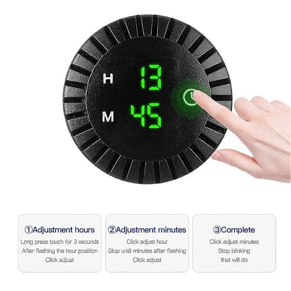 Car LED Clock USB Charger 12/24V Touch Control Fast Charging Universal Green Light
