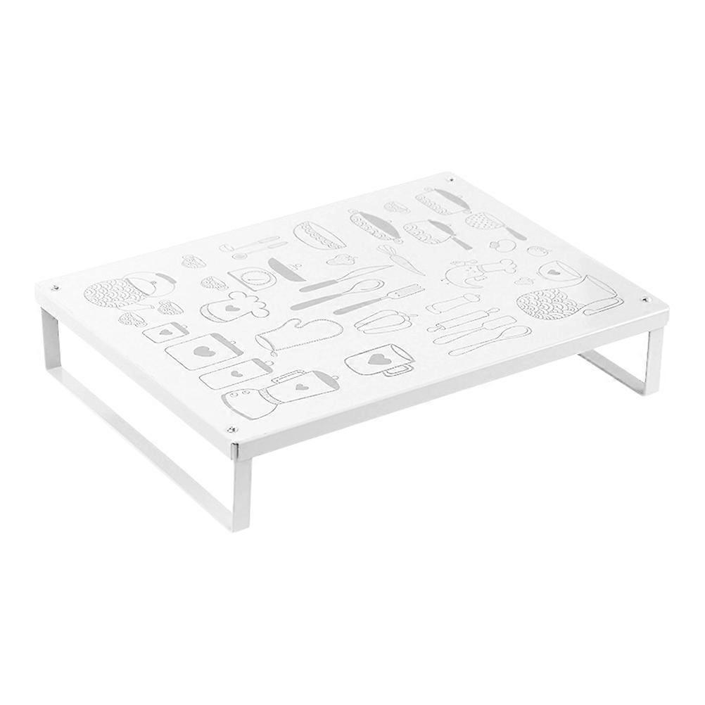 Kitchen Counter Storage Induction Cooker Rack Kitchen Use White Multifunctional 1Set