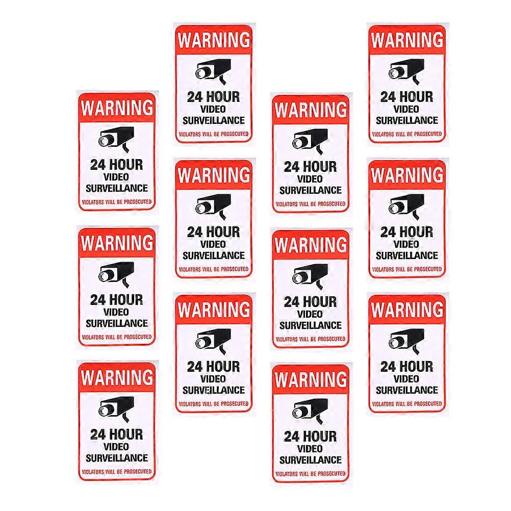 Durable Video Surveillance Warning Sticker for Warning 20Pcs Outdoor Use