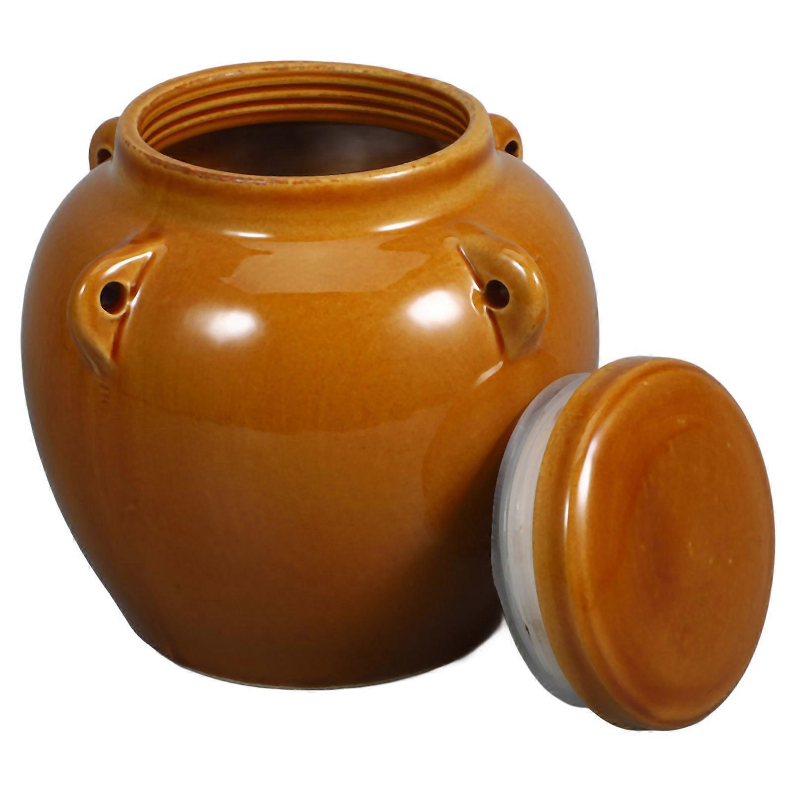 Porcelain Honey Jar for Storage Use 1Pcs Ceramic Pickle Jar Kitchen Container