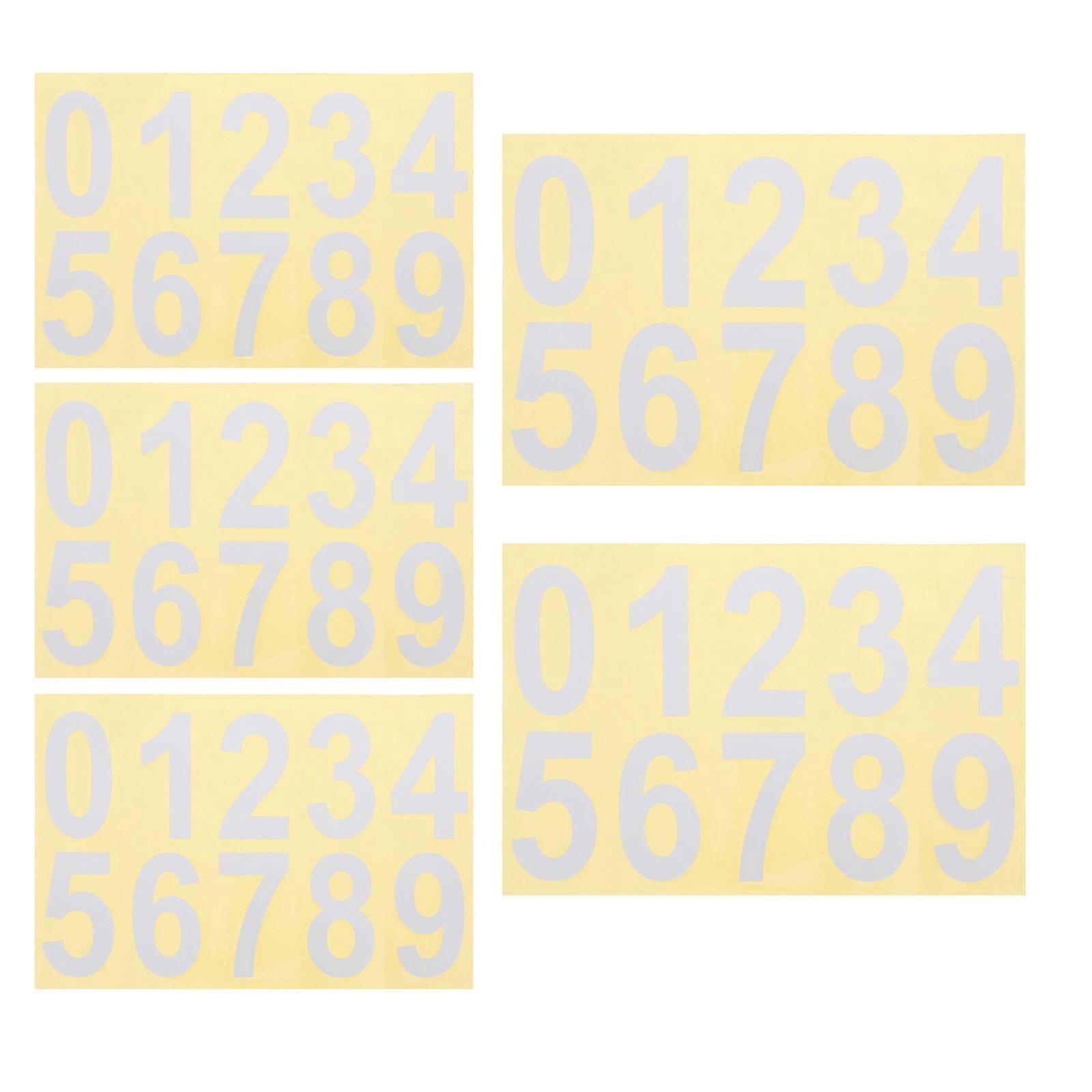 Silver Reflective Number Stickers for Mailbox Numbers 5Pcs Self Adhesive