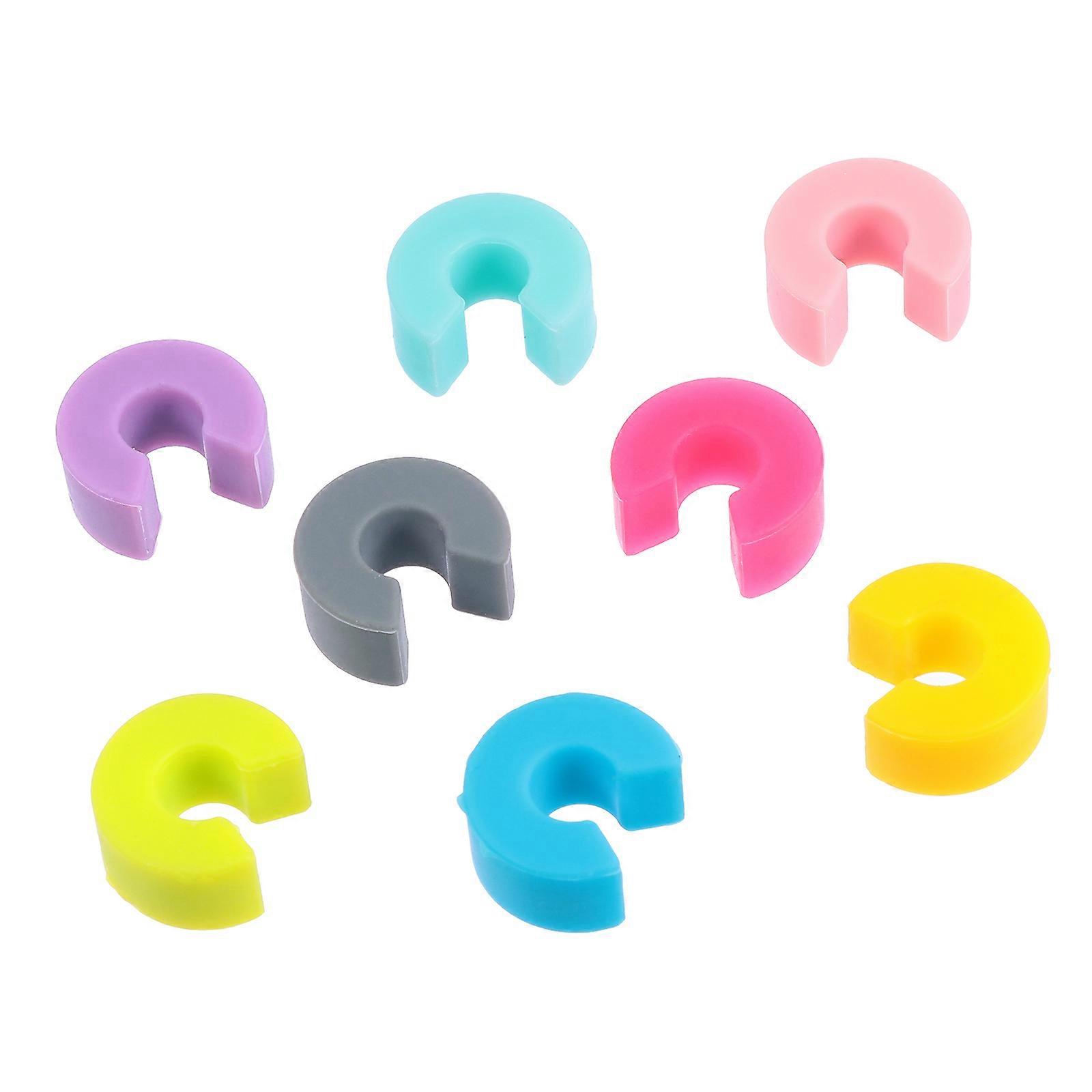 Assorted Color Silicone Wine Glass Charms for Identification 8Pcs Pack