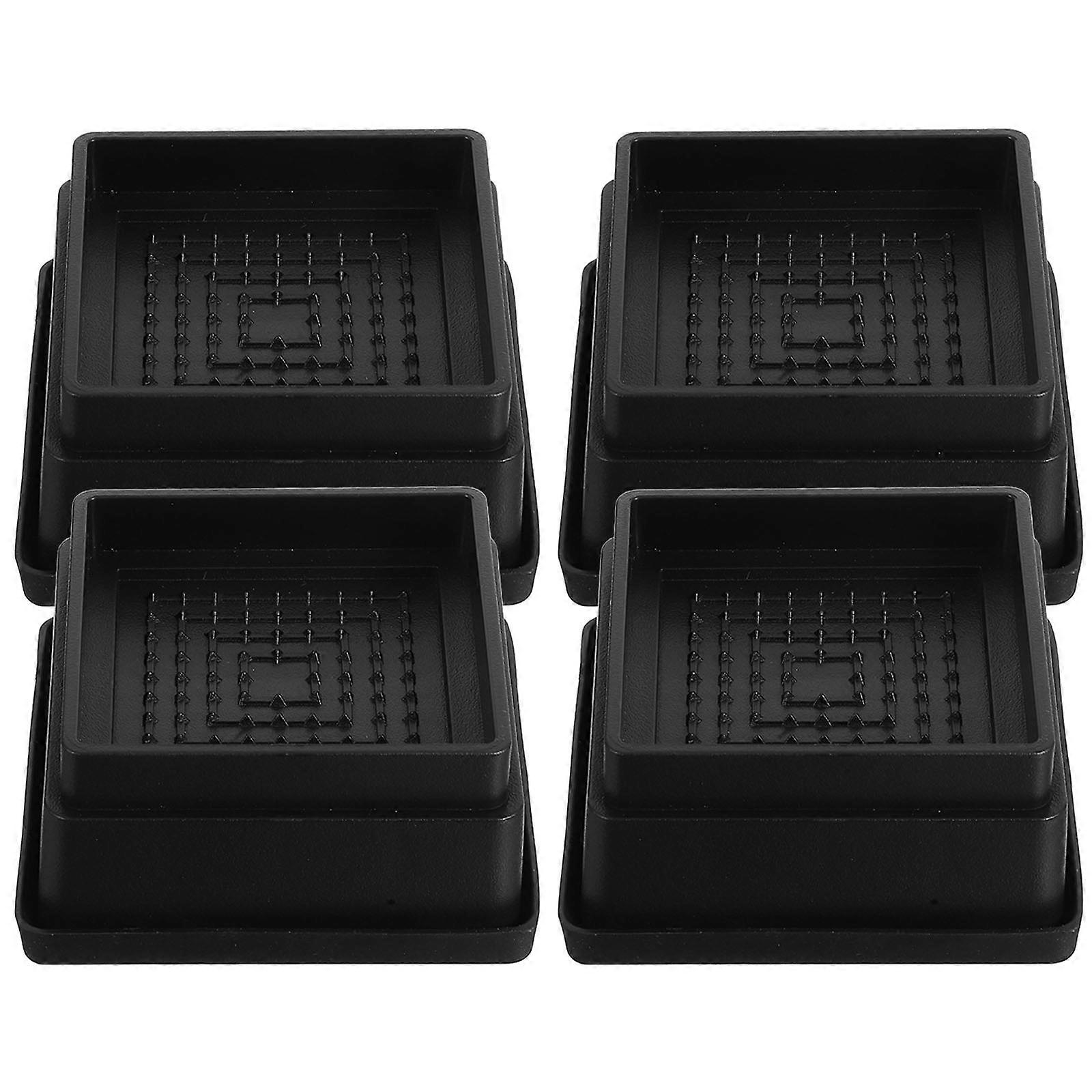 Rubber Bed Risers for Furniture Height Elevation 4Pcs Stackable Non-Slip Lifters