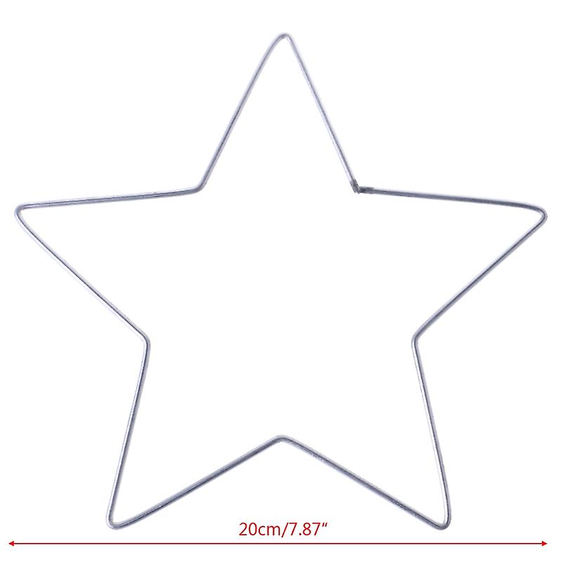 Star Dream Catcher Ring Silver Stars Shaped Wire Wreath Macrame Frames