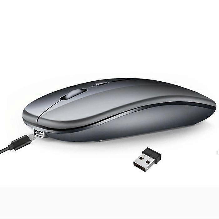 Wireless Rechargeable Ultra Thin and Silent Bluetooth Mouse - Gray - Yonis