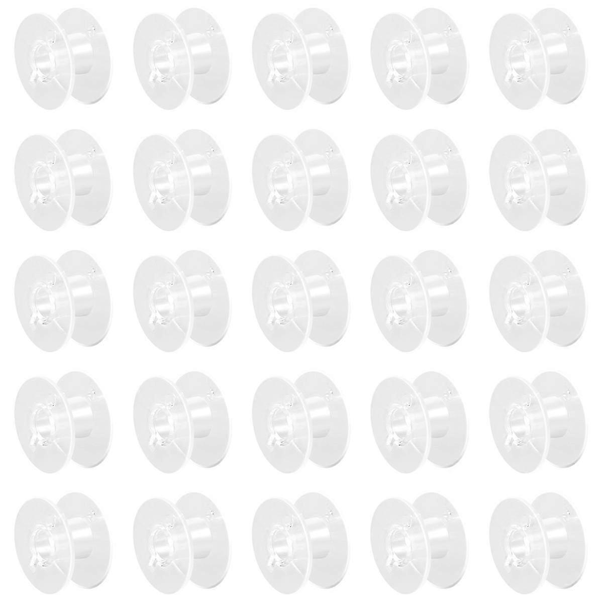 25 Clear Plastic Sewing Machine Bobbins Fits Singer