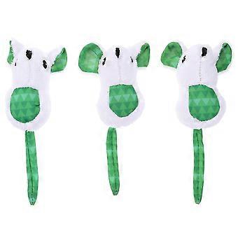 Jouet interactif pour chatons en peluche (lot de 3) - Souris en peluche pour chats d'intérieur