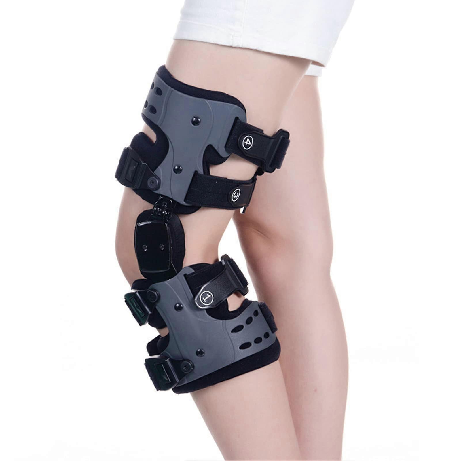 Knee Unloader Brace OA Left Side Adjustable Hinged Support Medial Gray Replacement