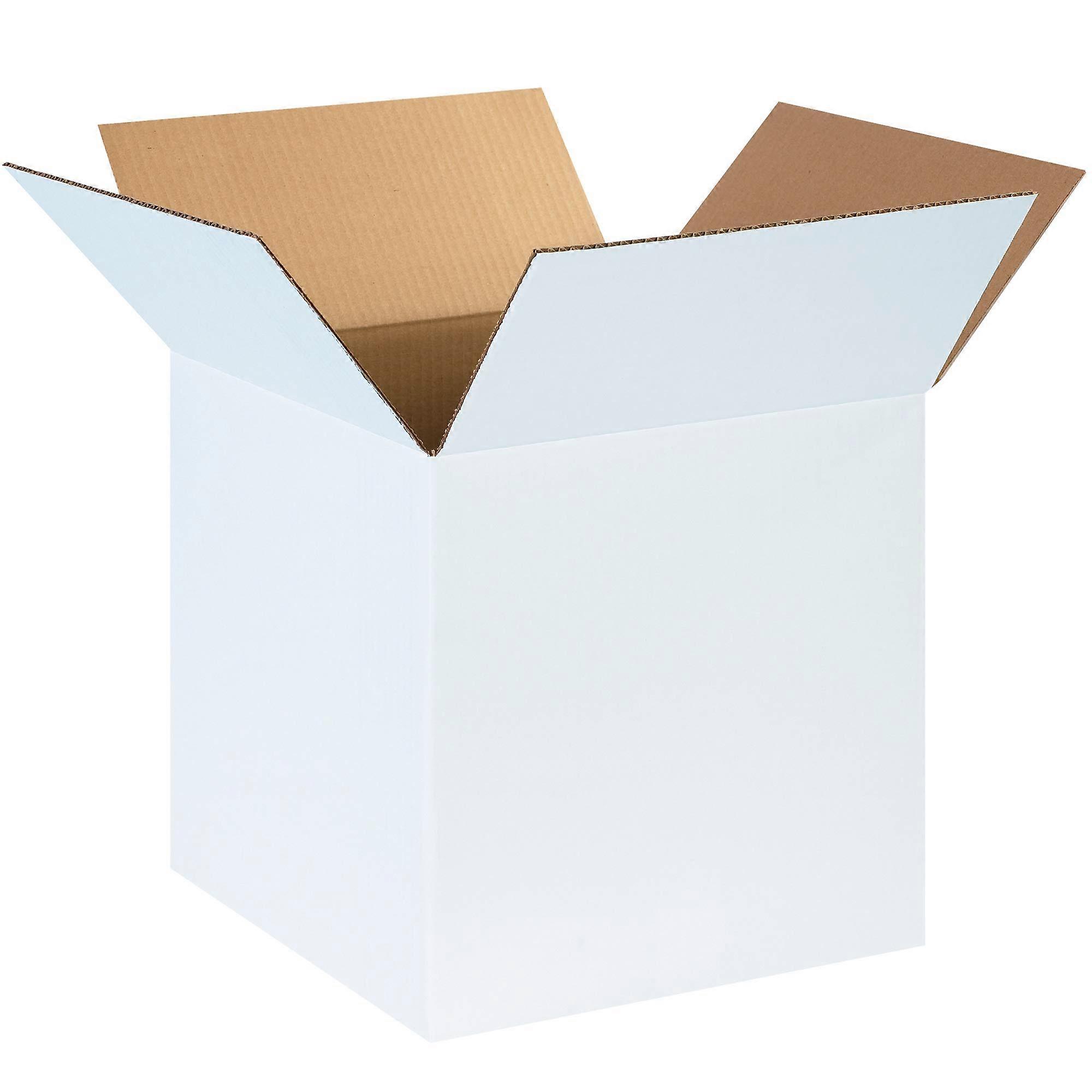 White Corrugated Boxes 14x14x14, Stackable Cube Design, Easy Labeling, 25 Pack  Boxes