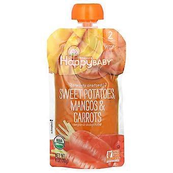 Happy Family Organics, Happy Baby, Papinha Orgânica para Bebês, 6+ Meses, Batata Doce, Manga e Cenoura, 4 oz (113 g)
