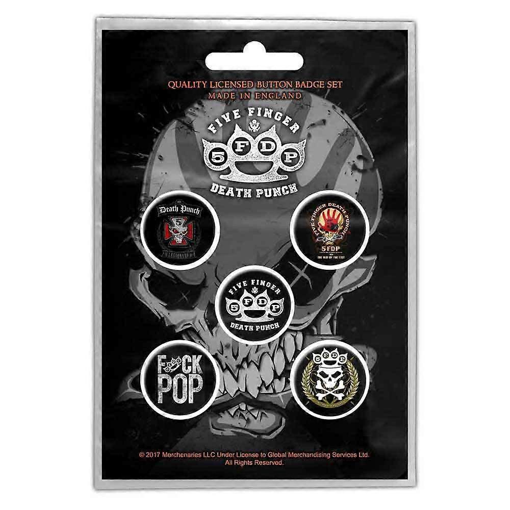 Five Finger Death Punch Knuckles 5 x Pin Button Badge Pack