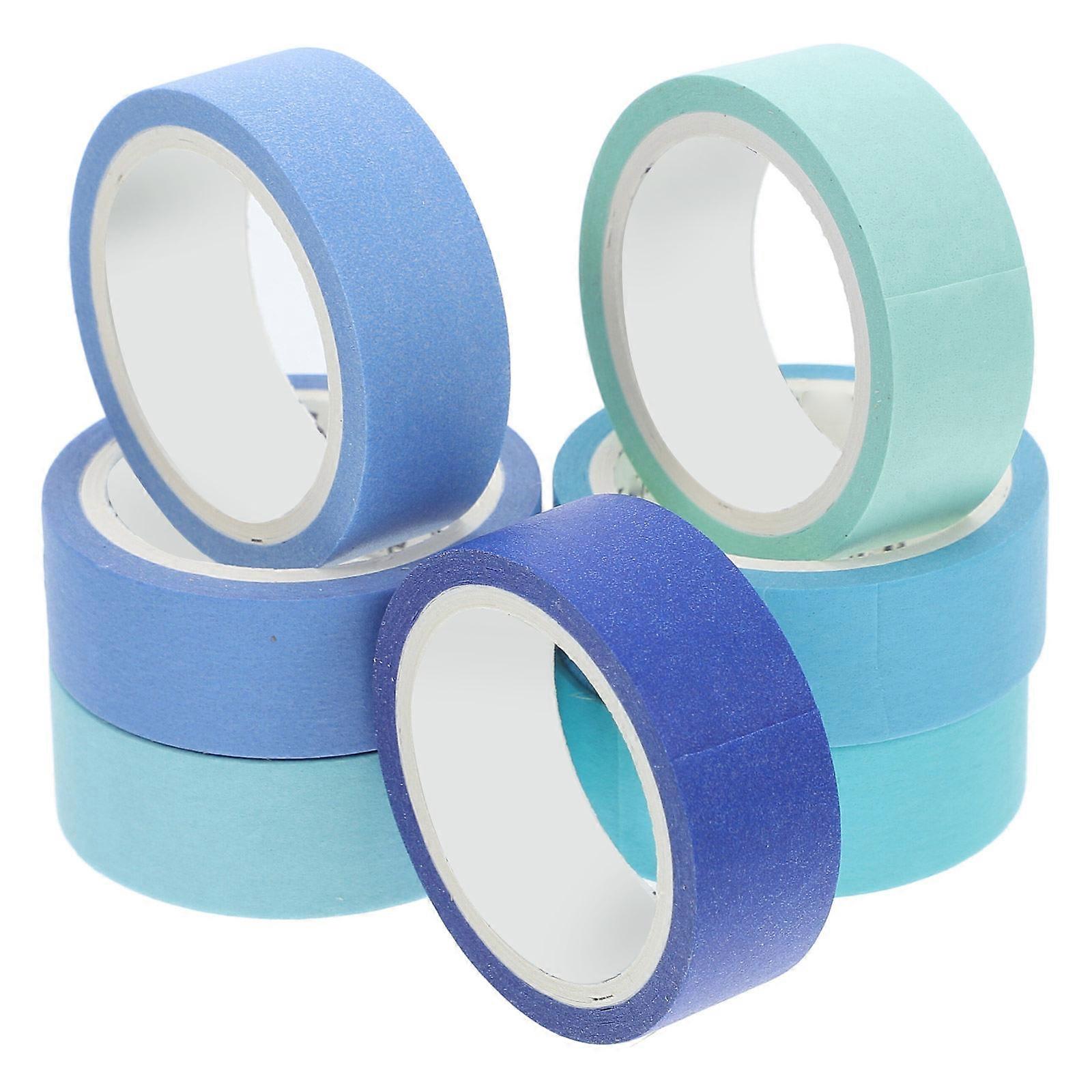 Assorted Color Solid Washi Tape Set for Planner Use with 7 Rolls