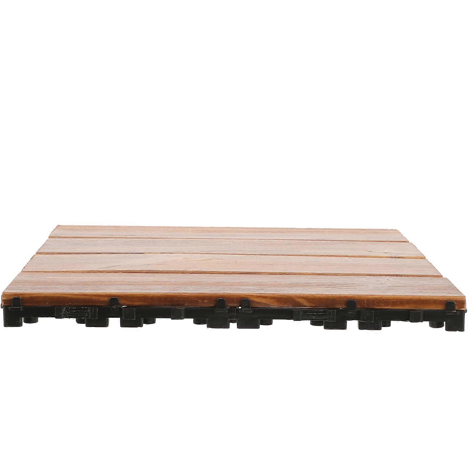 Wooden Deck Tile Interlocking Deck Tile for Balcony 5Pcs Durable Flooring