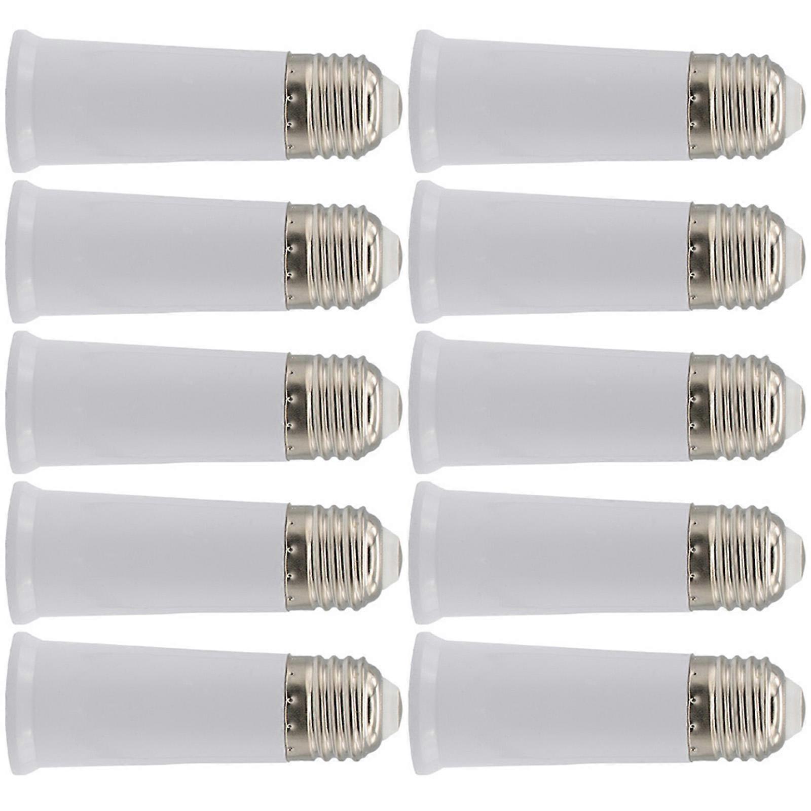 E27 Socket Bulb Socket Extender for Light Bulb 10Pcs White Plastic Set