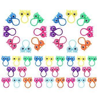 50pcs oeil doigt marionnettes oeil yeux écarquillés anneaux ondulation oeilles oeil anneau jouet oeil doigt jouet pour enfants Party favors classe récompenses Noël anniversaire