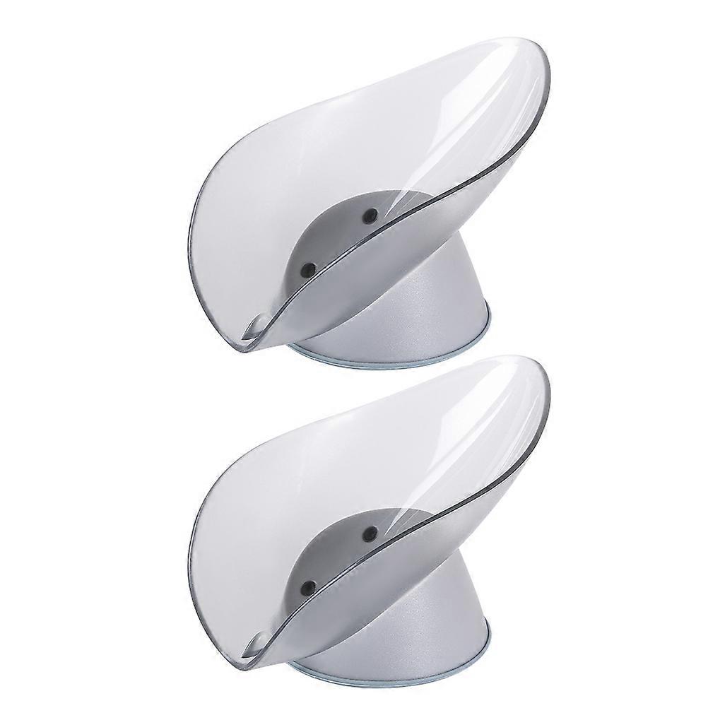Soap Storage Holder for Storage Use 6Pcs Leaf Shape Creative Soap Boxes Grey