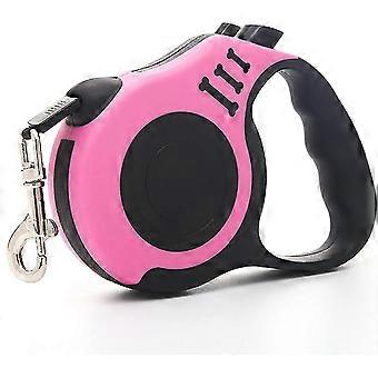Retractable Dog Leash 5m Nylon Tape, One-Hand Lock for Small Medium Dogs Cats