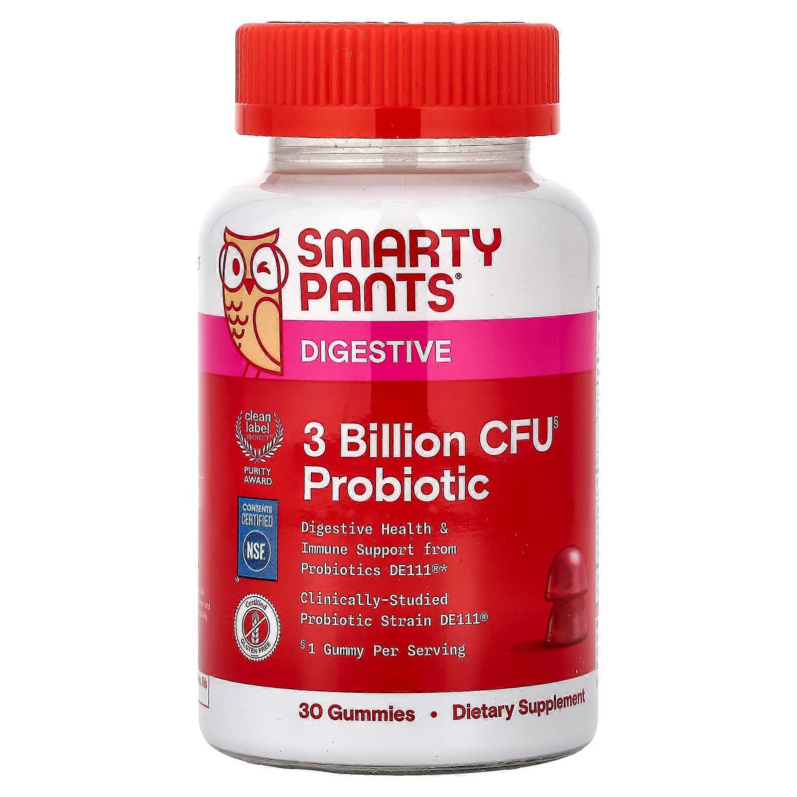 SmartyPants, Digestive, Probiotic Gummies, Strawberry, 30 Gummies