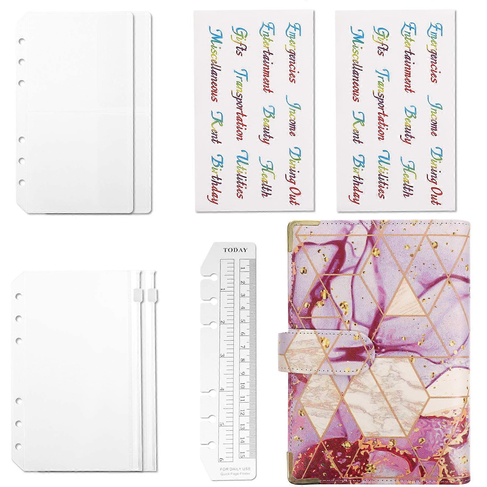 Bills Organizer Removable Budget Sheets Students Rectangular Waterproof Cash Saving Binder 1 Set