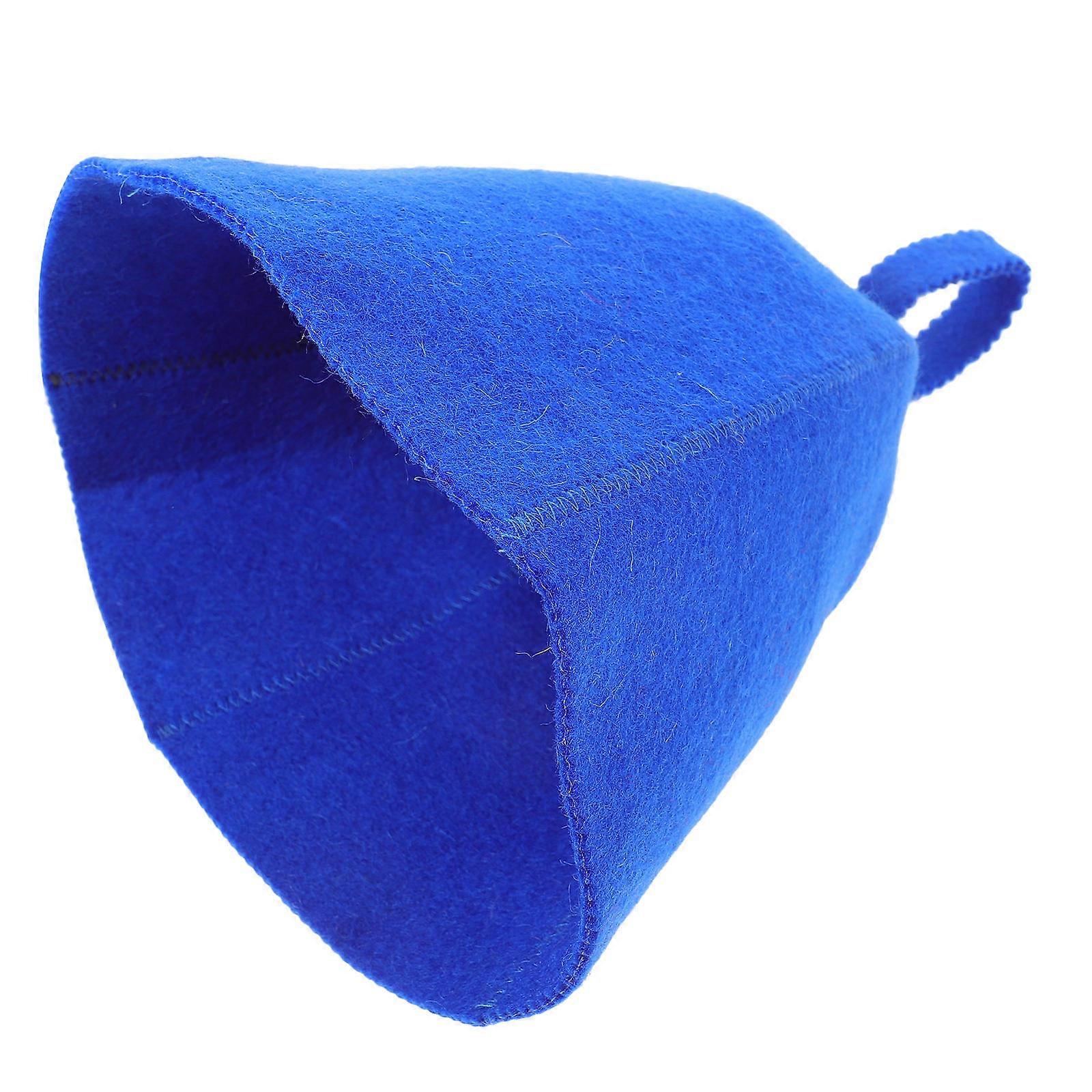 Blue Wool Sauna Hat for Comfortable Bathing with Durable Material