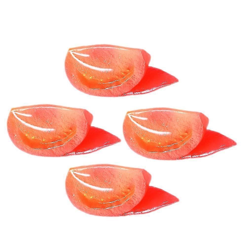 Artificial Tomato Slice Simulation Tomato for Decor 4Pcs Red PVC Plastic