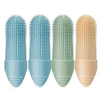 4 Pack Dog Tooth Brush, 360° Cleaning Finger Toothbrush compatible with Dogs
