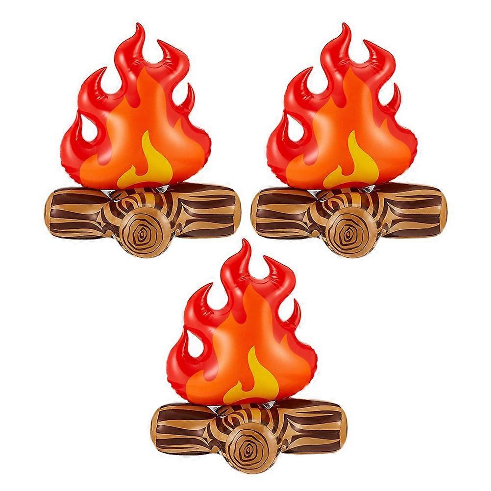 Inflatable Campfire 3Pcs Artificial Bonfire Model for Party Use