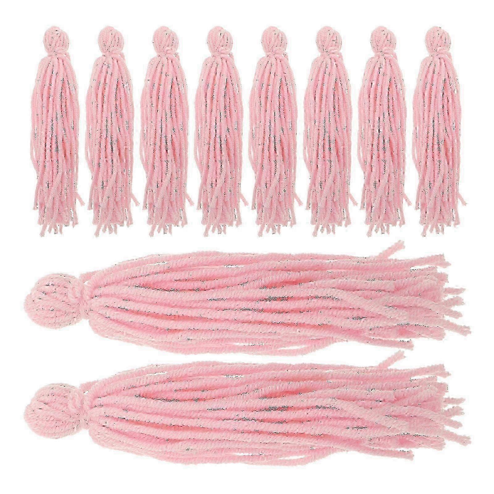 Pink Woolen Yarn Fish Breeding Mop for Tank Spawning 10Pcs Kit