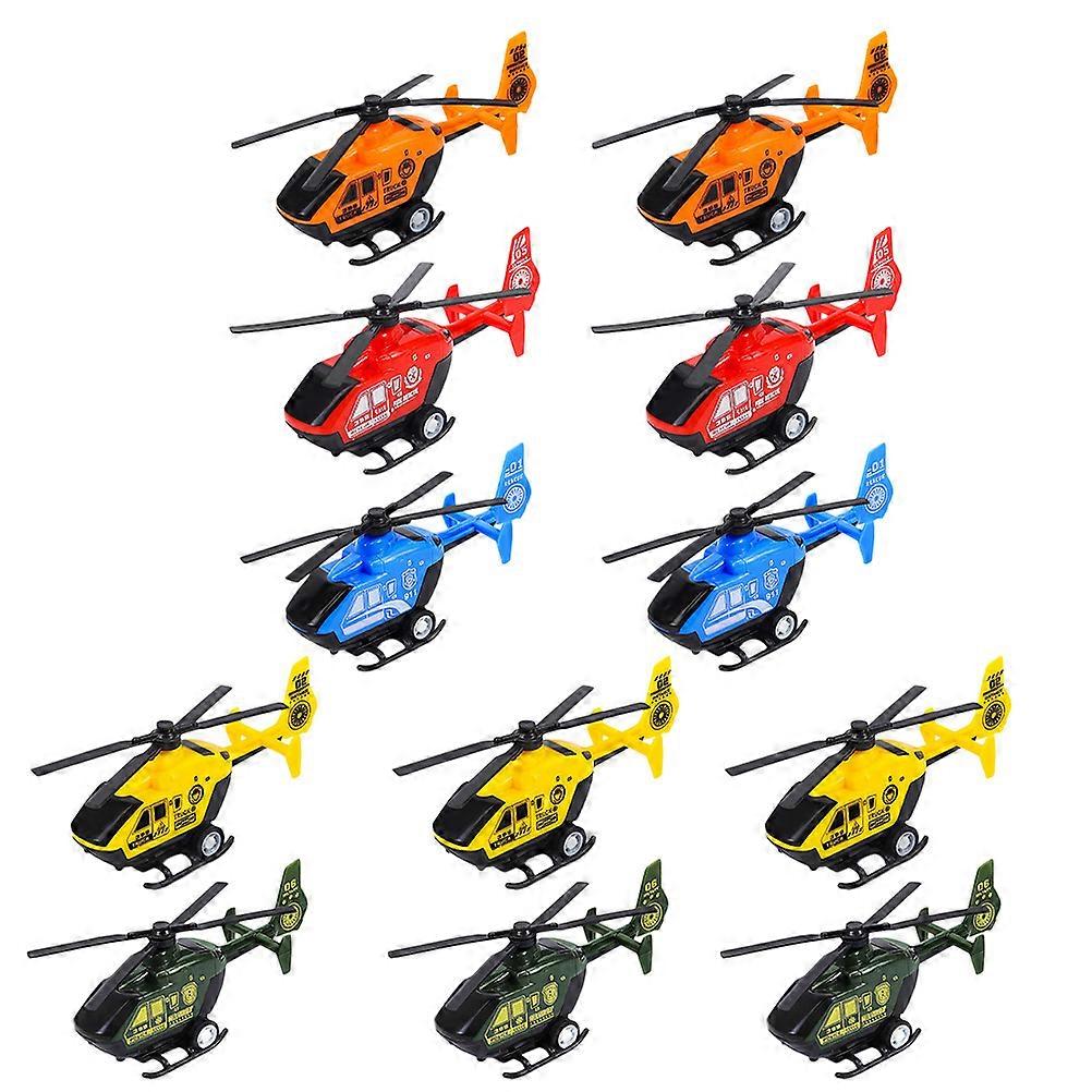 12Pcs Barn Fly Leker Pull Back Power Helikopter Leker Pullback Helikoptre