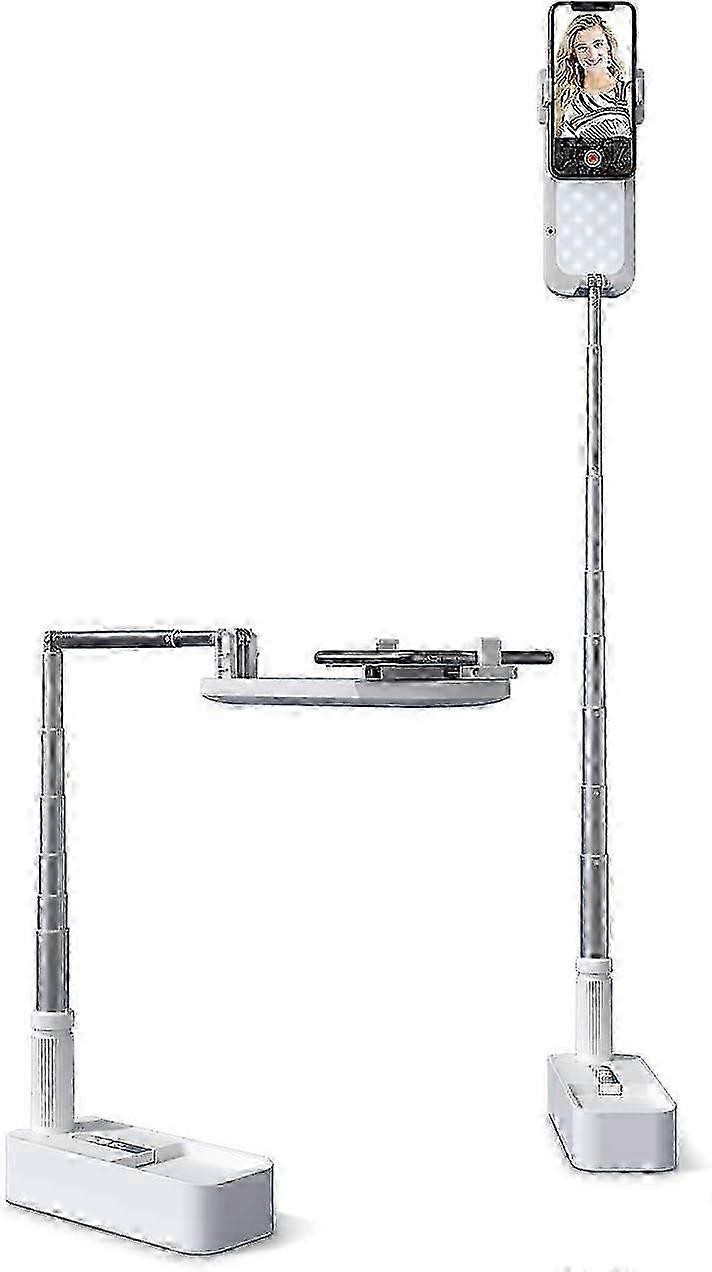 Extendable Selfie Stand with Holder, Rechargeable Wireless Foldable LED Light