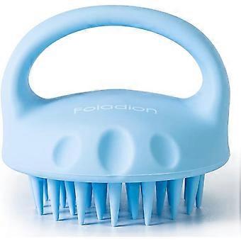 Silikon Manuelles Kopfhaut-Massagegerät Exfoliator Wasserdichter Kopfschrubber Shampoo-Bürste weich und sanft für Männer, Frauen, Kinder (Blau (dünner weicher Kopf) 1 Stück)