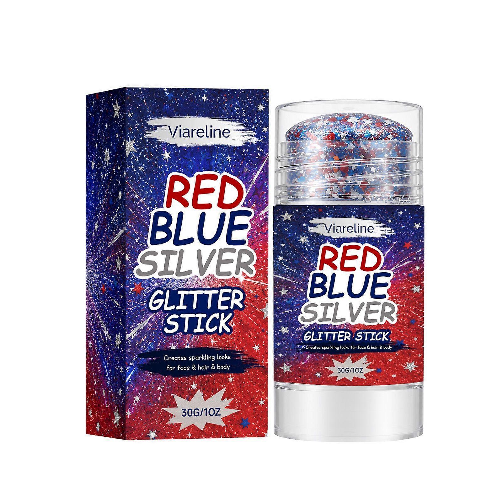 Viareline Red Blue Silver Glitter Stick