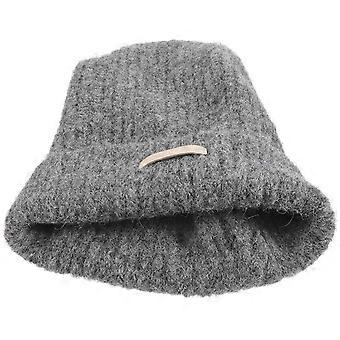Knitted Beanie Hat for Winter Warm Oversized Beanie Hat Grey