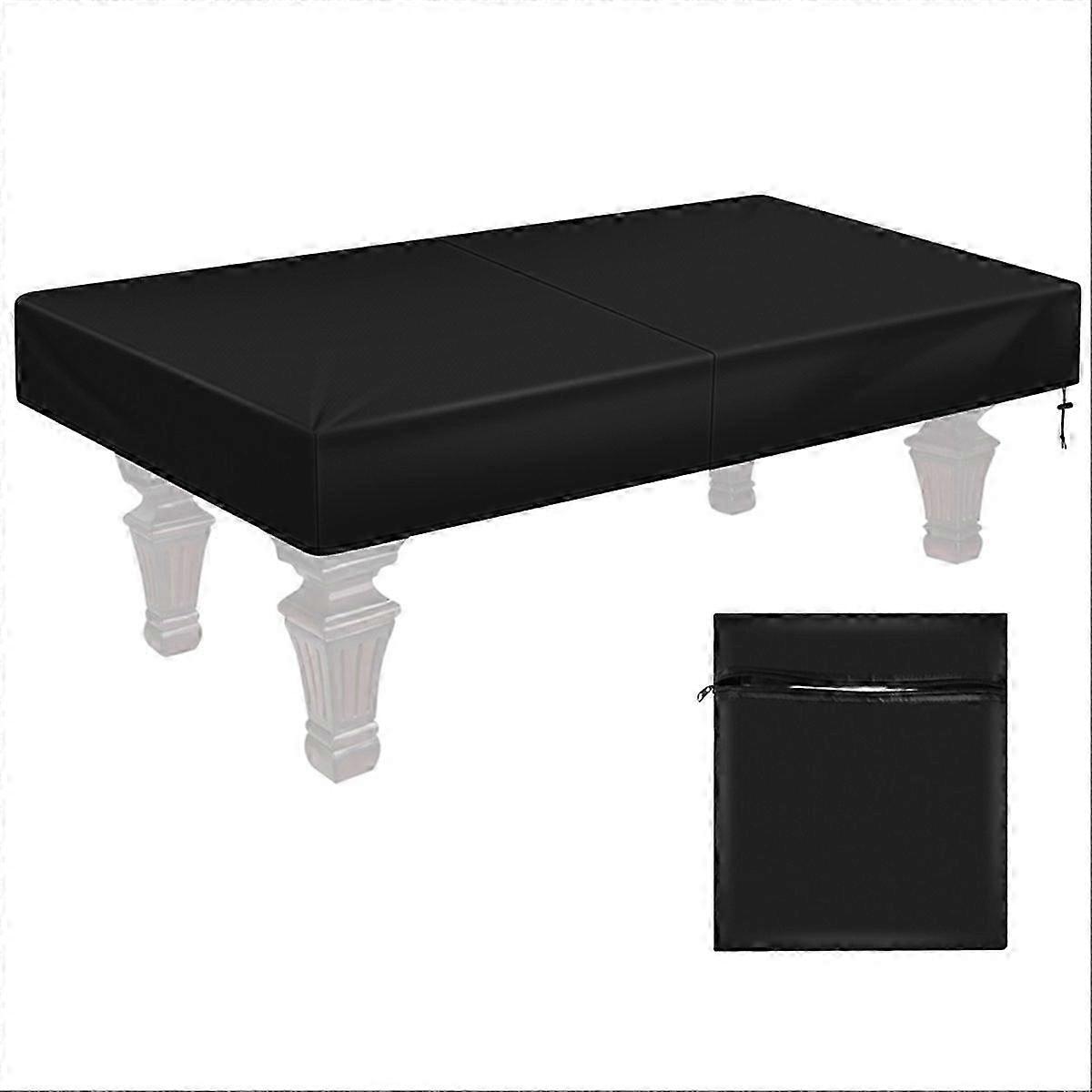 8Ft Billiard Pool Table Cover with Drawstring Durable Waterproof Table Cover for Rectangle Table, Bl