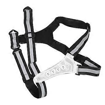 LED Reflective Vest with Bright Red Lights, Adjustable  Visibility Safety Running Gear for Night Cycling, Black and White