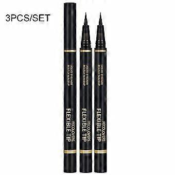 Waterproof Liquid Eyeliner Pencil, 3-Pack Matte Finish Long-Lasting Black Eye Makeup with Fine Tip