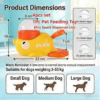 4 Pcs Duck-Shaped Interactive Pet Feeding Toy Set, Treat Dispenser with Press-and-Rotate, Durable Plastic Mental Stimulation for Dogs Cats