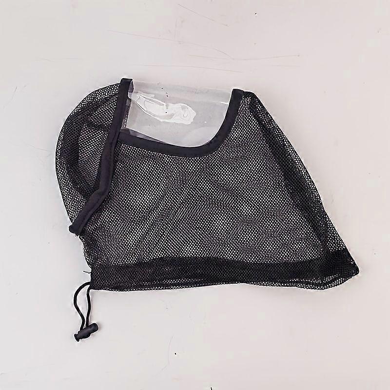 Breathable Mesh Dog Muzzle, Adjustable Drawstring Protective Face Cover, Anti-Bite Mosquito-Proof Pet Muzzle for Walking