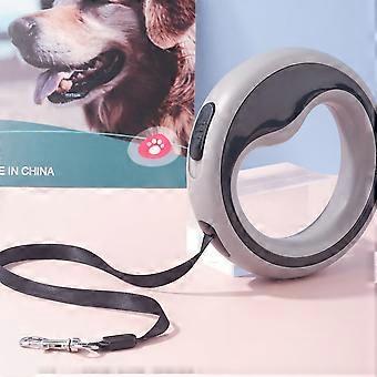Guia retrátil para cães de 2,5 metros, com trava de um botão e comprimento ajustável, design com alça de mão para raças pequenas.