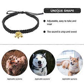 Collana con campanellini per cani e perle, decorazione a colori, chiusura dorata multifunzione.