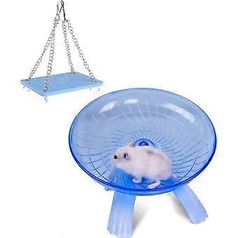 Ultraleises Hamsterrad in Form einer fliegenden Untertasse für Kleintiere, leicht zu reinigen, 2er-Pack – geeignet für Rennmäuse, Ratten, Meerschweinchen, Streifenhörnchen, Mäuse und Igel
