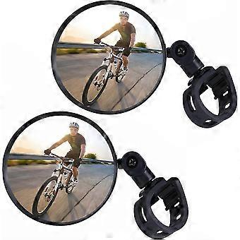 360 Rotatable Wide-Angle Visibility, 2 Pack HD Nylon Resin Adjustable Bike Mirrors for 15-35mm Handlebars, Bicycle Accessories for All Bikes