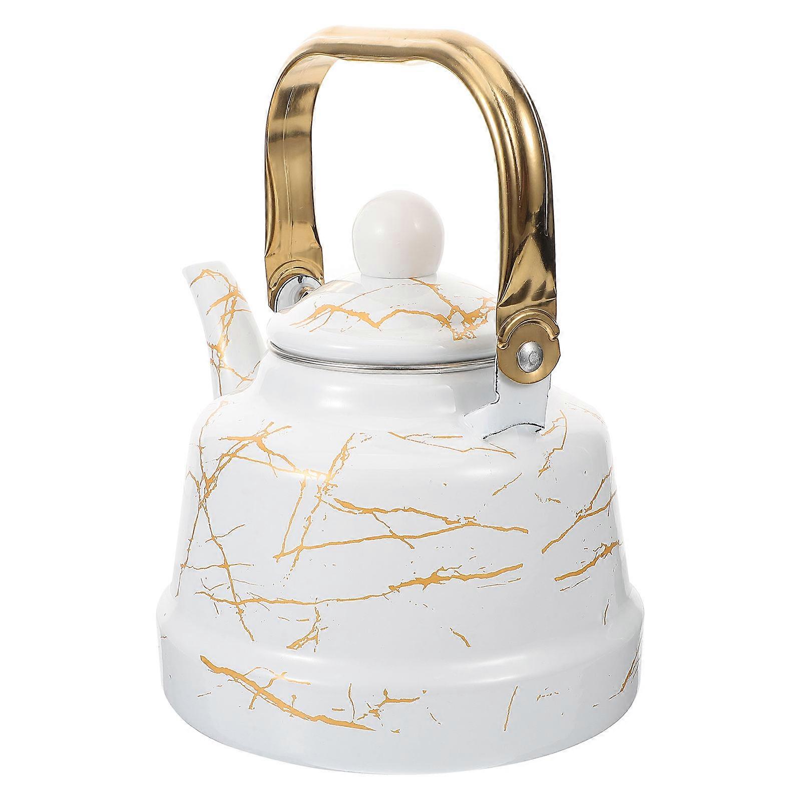 Enamel Tea Pot Thickened Tea Kettle Practical Teapot Patterned Water Kettle