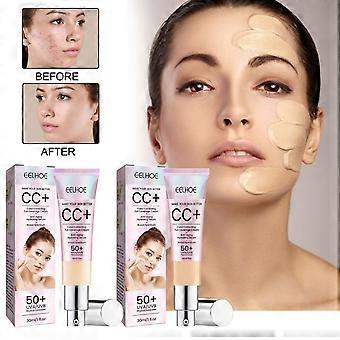 Ansiktsreparerande CC-kräm naturlig concealer vattenfast makeup faller inte av återfuktande återfuktande reparerande vitare hud 1
